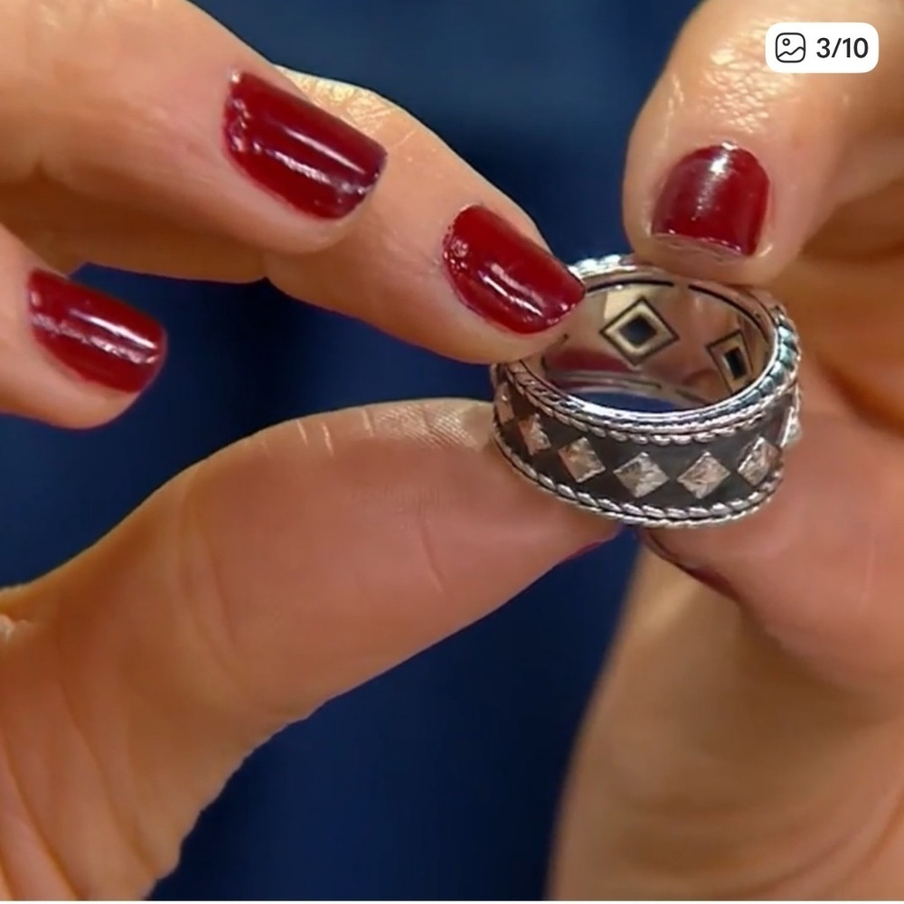 John Hardy designed JAI, Sterling Silver Textured,studded,raised,rope ring